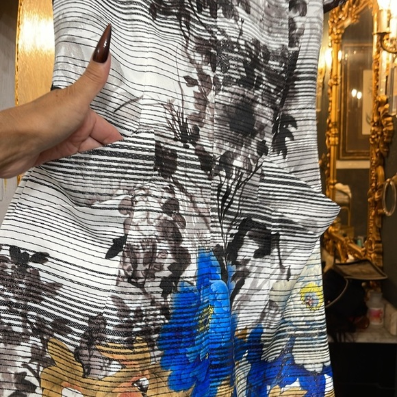 Lourdes Chavez 100% Silk Dress | Size S/M | Made in USA | Floral Cocktail Dress - Picture 4 of 9